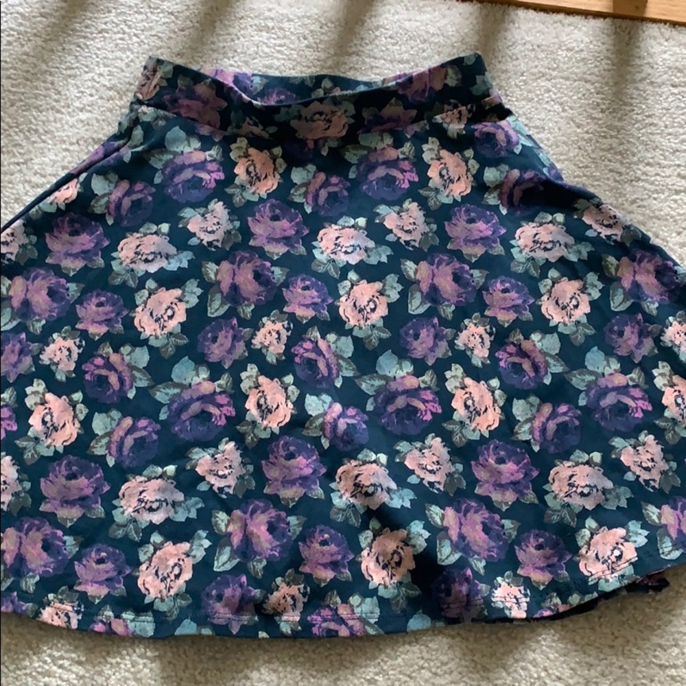 Flower print skater skirt